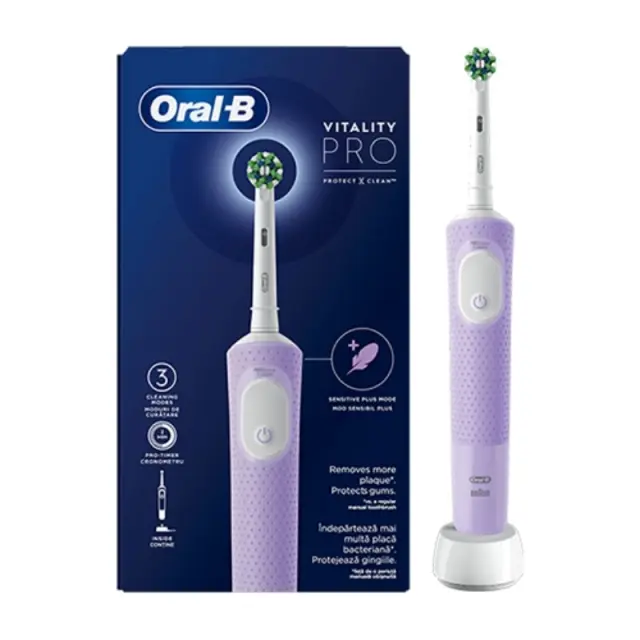 Oral-B Vitality Pro Protect X Clean Ηλεκτρική Οδοντόβουρτσα με Χρονομετρητή Βουρτσίσματος Lilac Violet