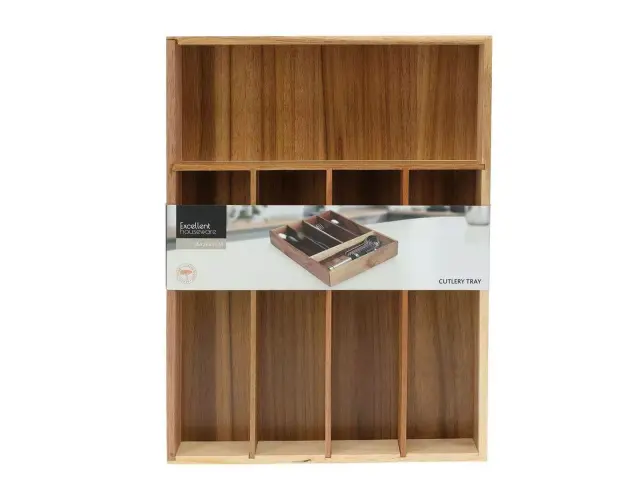 Θήκη για Μαχαιροπίρουνα Excellent Houseware από Ξύλο Ακακίας, με διαστάσεις 35x26x5cm BA2100030 3