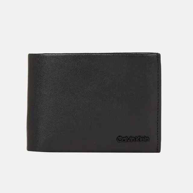 Calvin Klein - Ανδρικό Δερμάτινο Πορτοφόλι Minimal Focus Trifold 10Cc W/Coi K50K511271-BEH Μαύρο