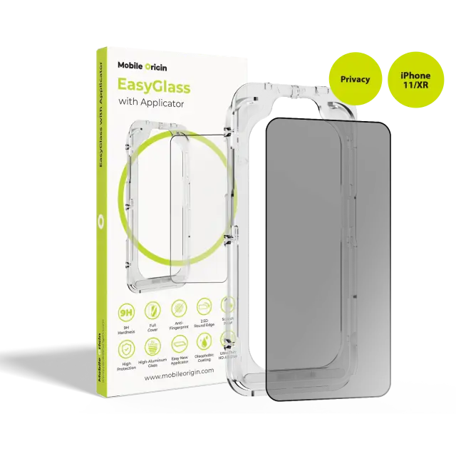 Mobile Origin EasyGlass Privacy with Applicator iPhone 11/XR