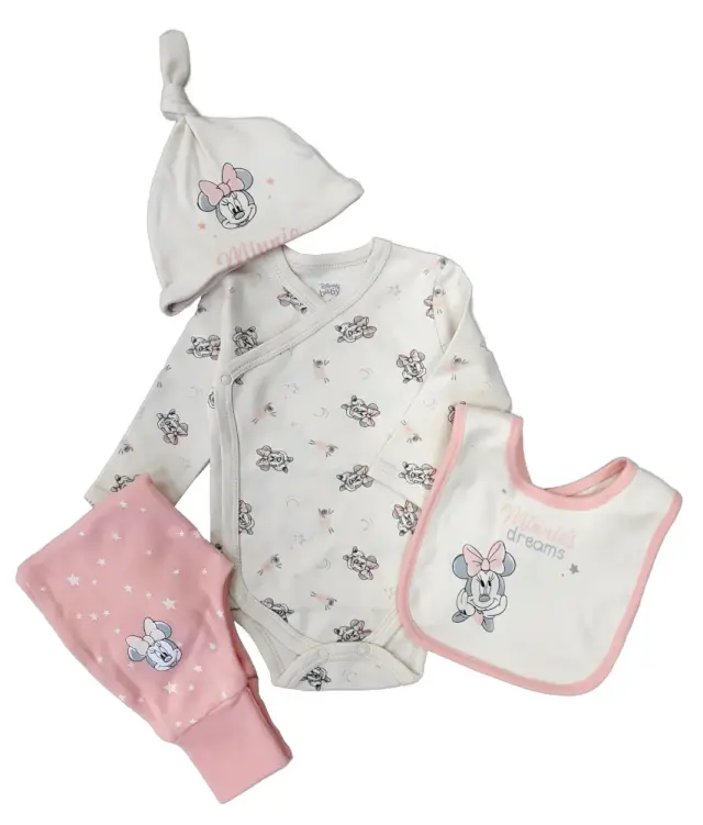 Σετ Νεογέννητου 4τμχ Interlock Cream Peach Minnie 8040109 - 0-3 μηνών (56-62cm) 2
