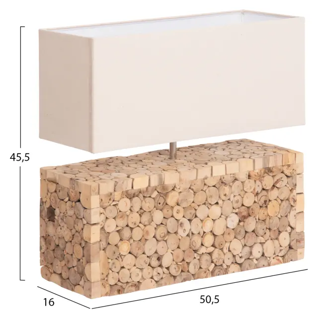 Επιτραπέζιο φωτιστικό Twiggy Driftwood & λευκό καπέλο 50.5x16x45.5 εκ. 2