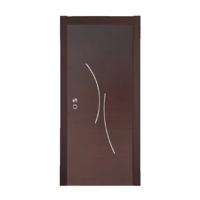Θωρακισμένη πόρτα Wenge με inox / KP116