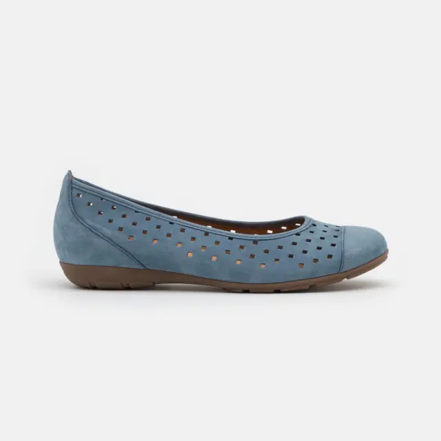 Gabor Μπαλαρίνες Γυναικείο δέρμα Nubuck Μπλέ GAB/64169 10-JEANS