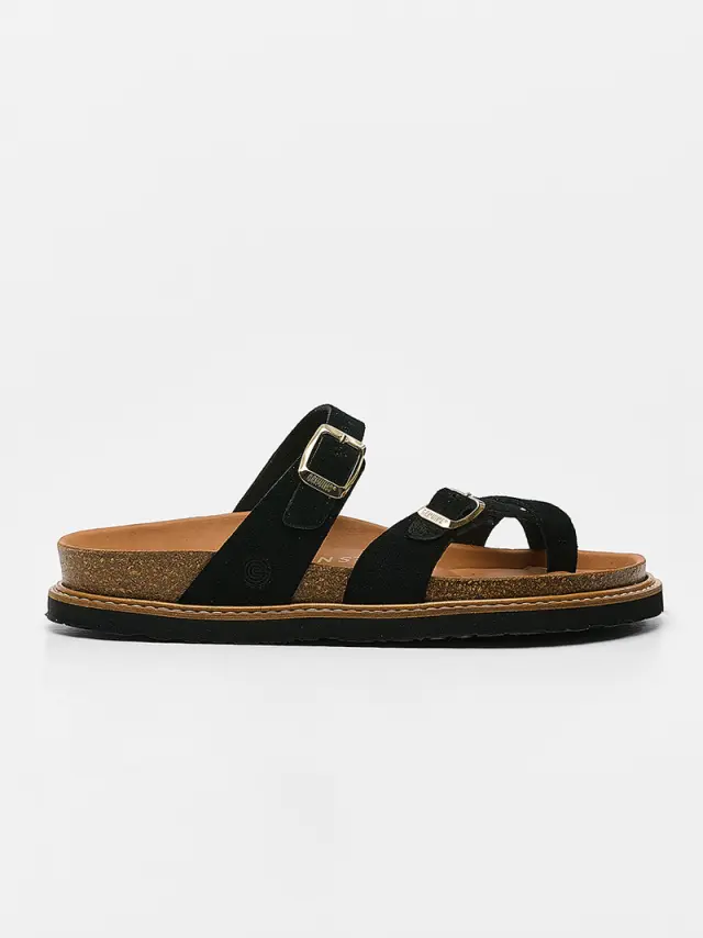 Genuins Πέδιλα Γυναικείο δέρμα Nubuck Μαύρο GEN/DUBLIN VELOUR G106533 BLACK 3
