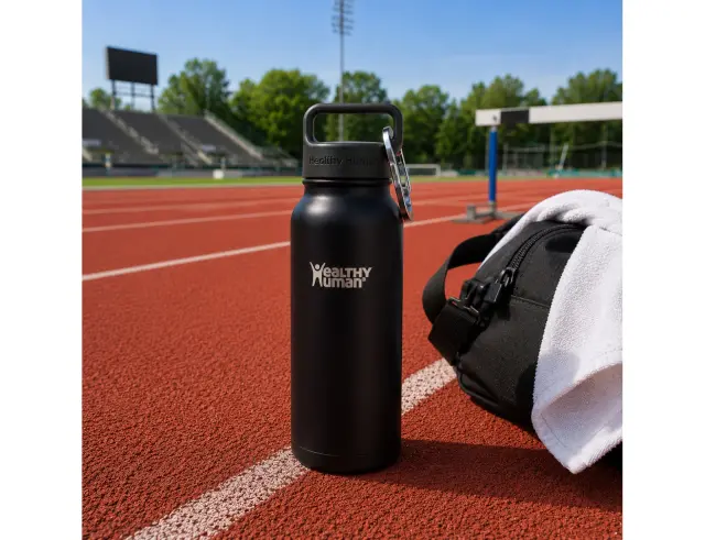 Μπουκάλι Θερμός Stein Healthy Human με χωρητικότητα 473ml και διατήρηση θερμοκρασίας 12h ζεστό / 24h κρύο - Pure Black 16OZ Pure Black