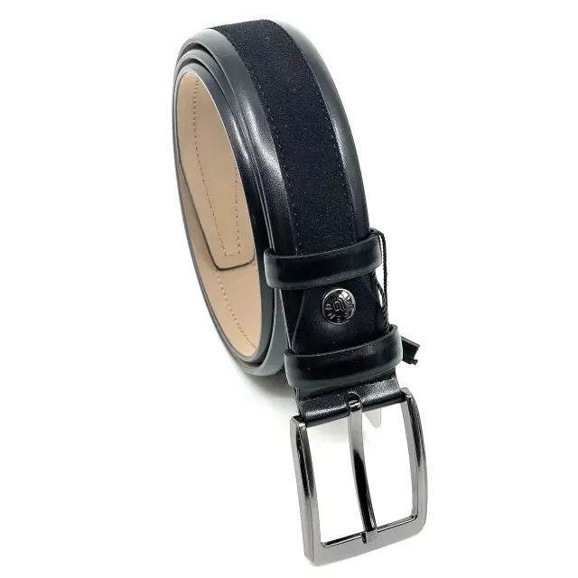 Μαύρη Ζώνη P.U. Leather Τύπου Suede 3,5 cm - 105cm 2