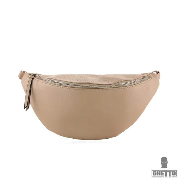 Ghetto Large Minimal Leather Crossbody Bag | Everyday Waist + Shoulder Bag BROWN