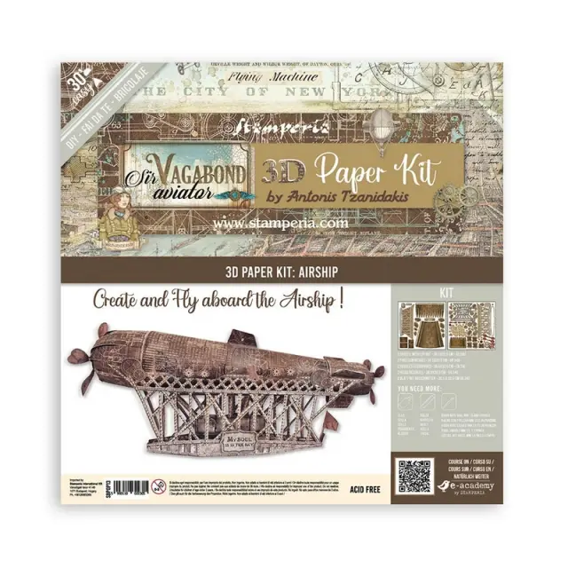 Κιτ κατασκευής vintage αεροπλάνου 3D Paper Kit - Sir Vagabond Aviator 2