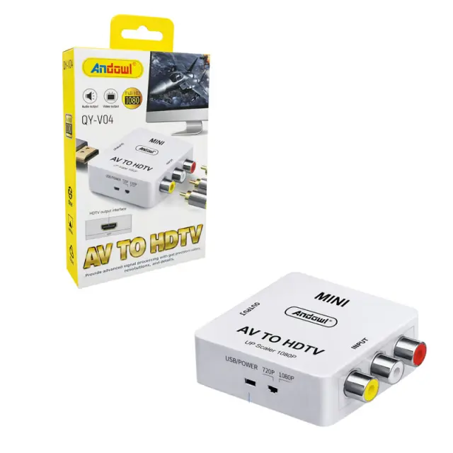 Andowl Μετατροπέας AV σε HDMI Mini 1080P QY-V04 - AV to HDMI Mini Converter 0751165