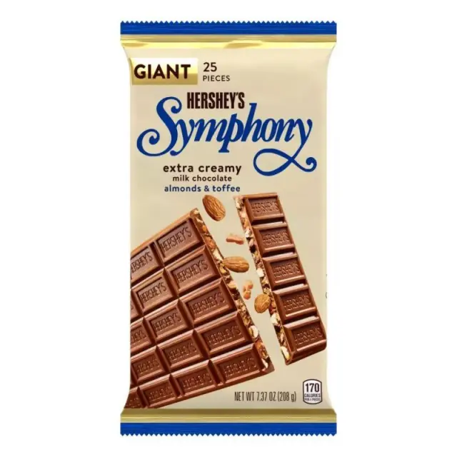 Hershey's Giant Symphony With Almonds ΧΓ 209gr (ΠΡΟΣΟΧΗ! Λιώνει!)