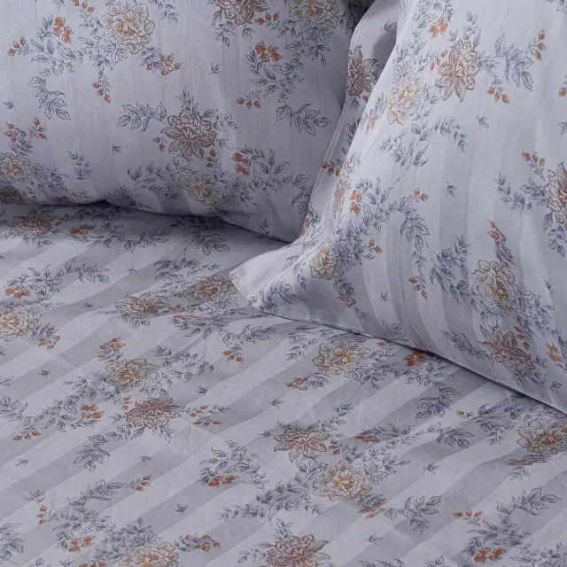 Beauty Home Σετ πάπλωμα υπέρδιπλο Art 12212 Jasmine 100% Βαμβακοσατέν 300tc 220x240 Γκρι 2