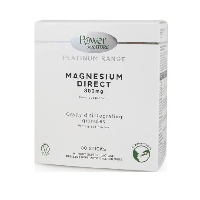 Power Of Nature Platinum Range Magnesium Direct 350mg Συμπλήρωμα Διατροφής με Μαγνήσιο, 30 Φακελίσκοι