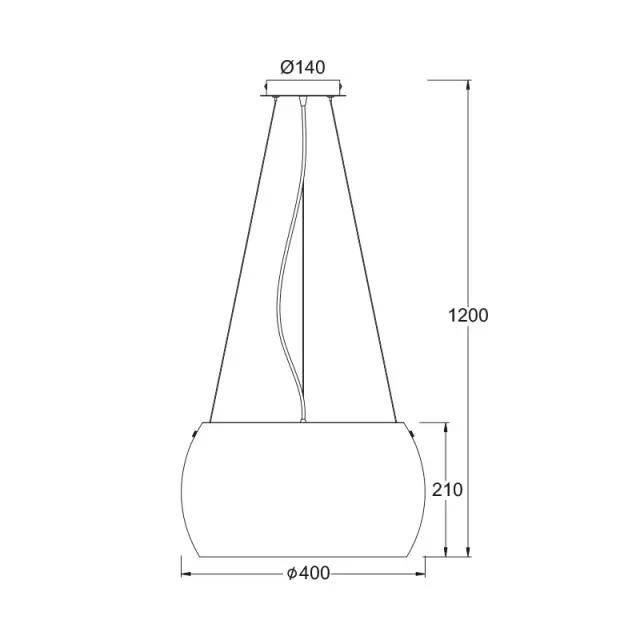 ΚΡΕΜΑΣΤΟ 3Χ60W E27 Φ40 Η128 ΓΥΑΛΙ ΦΙΜΕ PONTIAC / CX1009P40FM 2