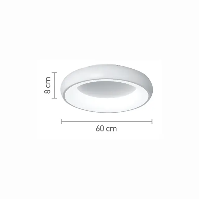 InLight Πλαφονιέρα οροφής LED 36W 3CCT από χρυσαφί και λευκό ακρυλικό D:60cm (42021-A-Golden) 2