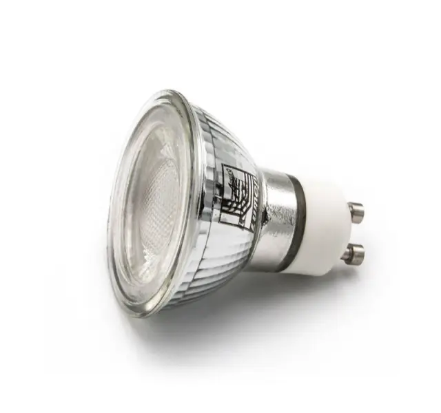 LED ΛΑΜΠΑ COB GU10 ΓΥΑΛΙΝΟ 6W 230V 38° ΨΥΧΡΟ 6200Κ