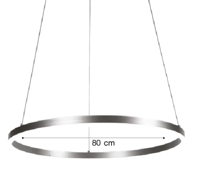 Inlight Κρεμαστό φωτιστικό LED 36W 3CCT (by switch on base) D:80cm (6095-AB-Black) 3