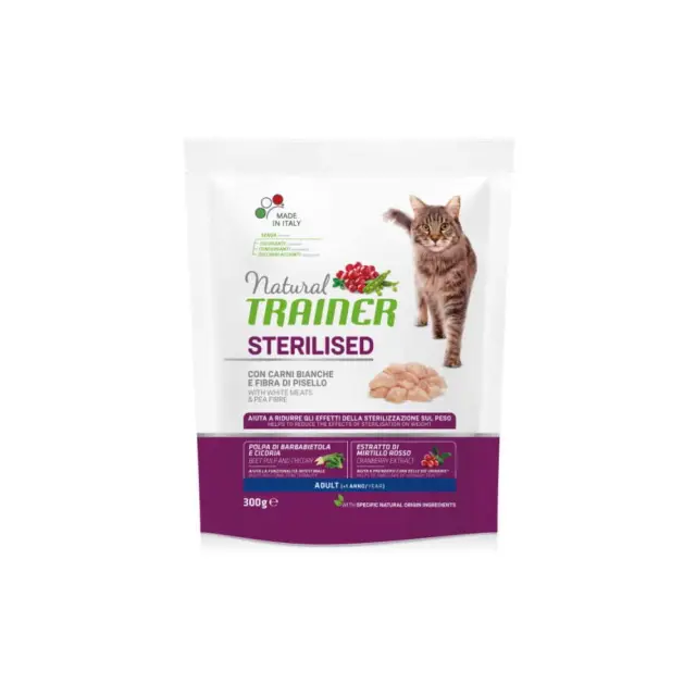 Natural Trainer Low Grain Cat Adult Sterilised με Λευκό Κρέας 300gr Μονόχρωμο