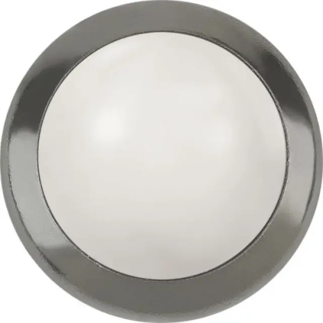 Swarovski 2080 Hotfix Cabochon Flatback Frame White Pearl/Gunmetal Ø7.1x1.8mm ~12τεμ