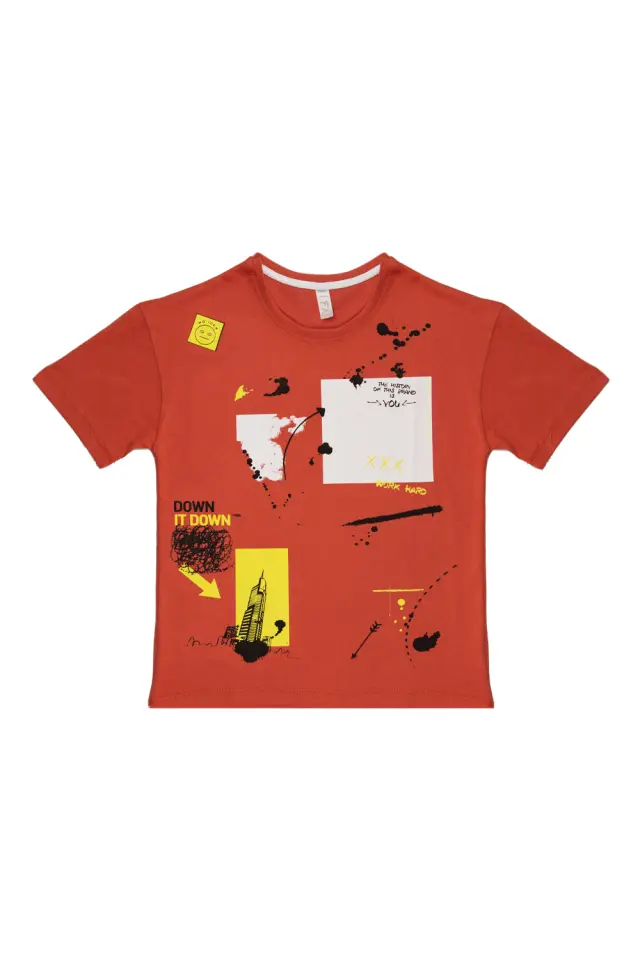 T-Shirt Kid Down it Down Κόκκινο