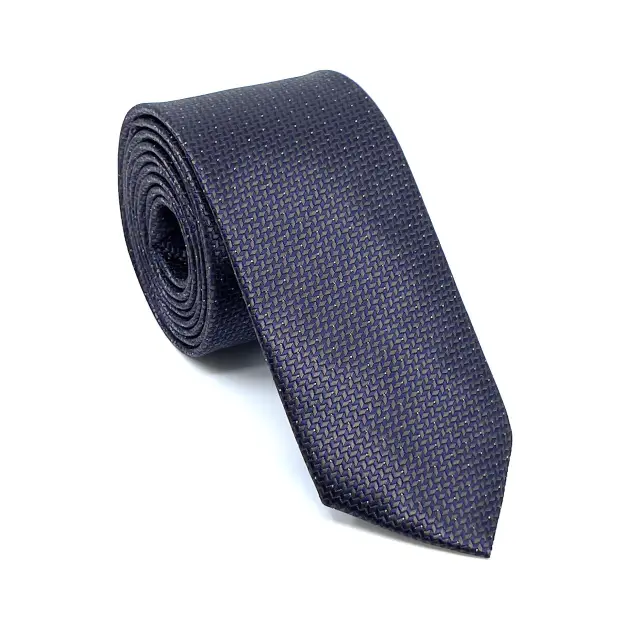 Γραβάτα Microfiber σε Μπλε Μοτίβο Σετ με Μαντηλάκι