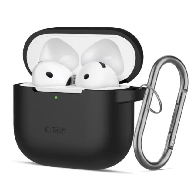 Tech-Protect® Θήκη Σιλικόνης με Γάντζο για AirPods 4/ AirPods 5-Black