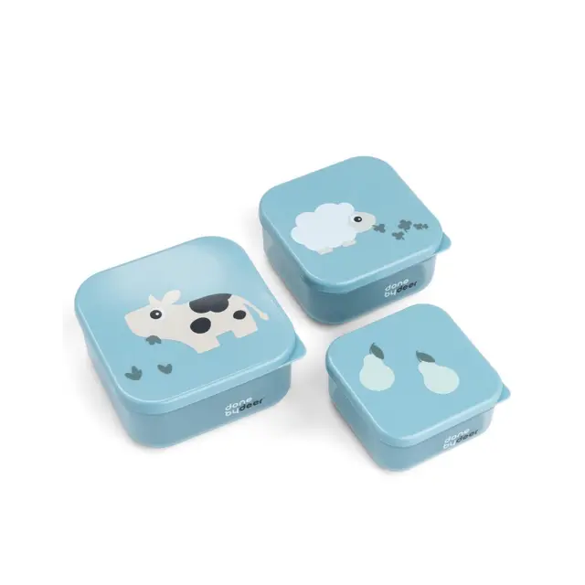 Σετ 3 Τεμαχίων Snack Box Done by Deer Tiny Farm Blue 240ml 370ml 540ml BR79520