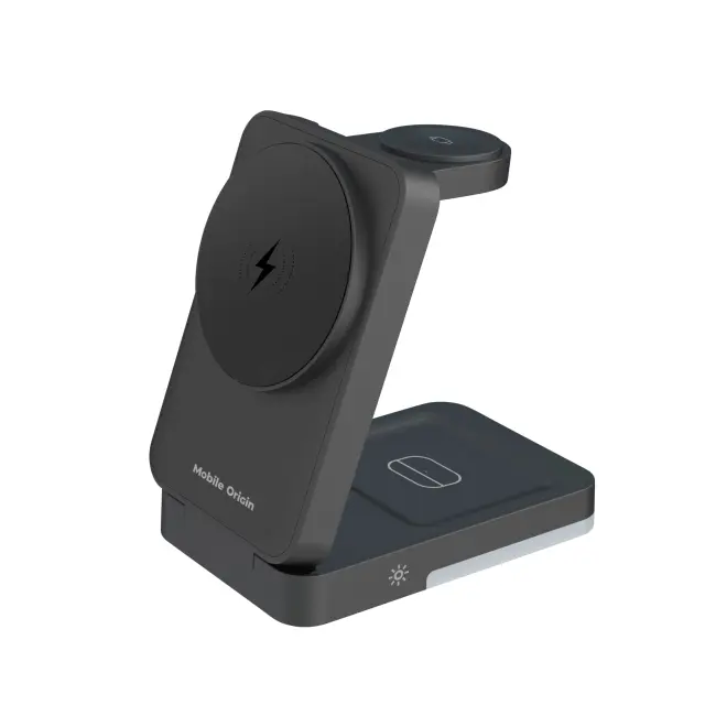 Mobile Origin 3in1 Foldable Charging Stand with light, PW28, black 2