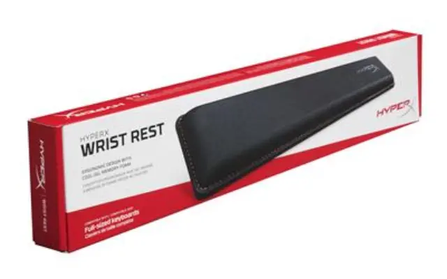 HyperX HX-WR wrist rest Gel, Memory foam, Rubber Black