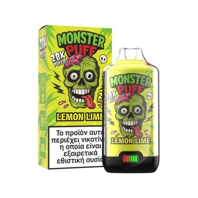Monster Puff 28K Lemon Lime Disposable 2ml & 2x10ml 20mg
