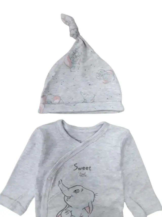 Σετ Νεογέννητου 4τμχ Interlock White Grey Sweet Elephant 8040107 - 6-9 μηνών (68-74cm) 3