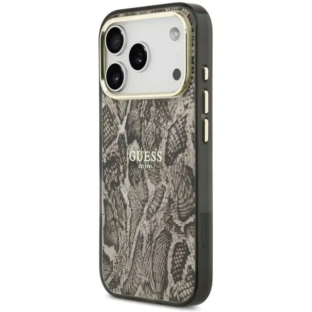 Θήκη TPU & PC Guess Apple iPhone 18 Pro Max/ 17 Pro Max MagSafe Python Pattern Καφέ N71811