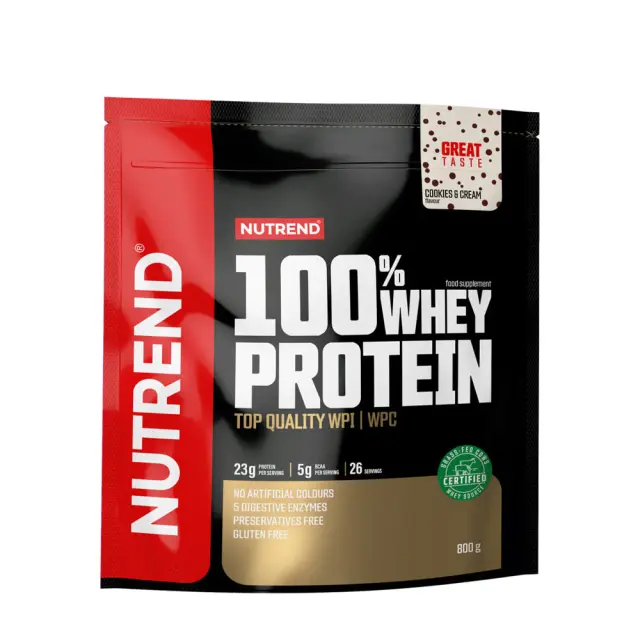 Nutrend 100% Whey Protein cookies-cream, 800-g