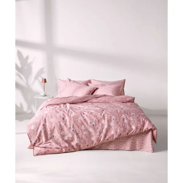 Σετ Παπλωματοθήκη Υπέρδιπλη 3 Τεμαχίων Kentia Brighton Pink-Bordeaux-White 220x240