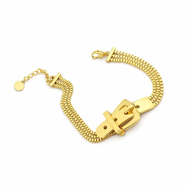 Ghetto 18k Gold Bracelet Belt Buckle