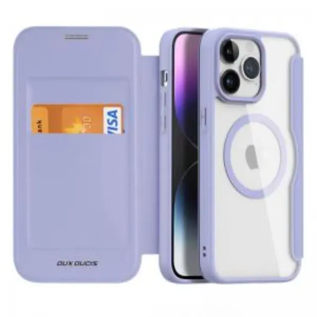 Θήκη Flip Dux Ducis Apple iPhone 15 Pro Wallet Skin X Pro Μωβ N63006 2