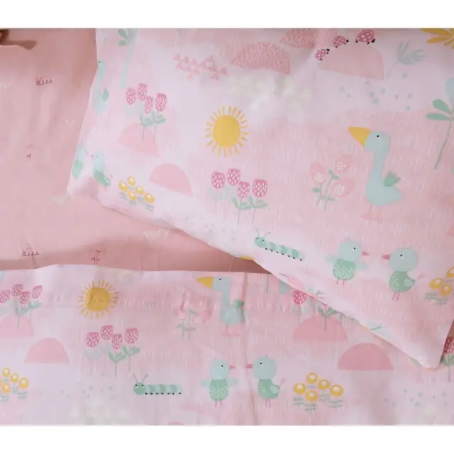 Nef-Nef Homeware Βρεφικά Σετ Σεντόνια Κούνιας Spring Happiness 120x170 Ροζ 3