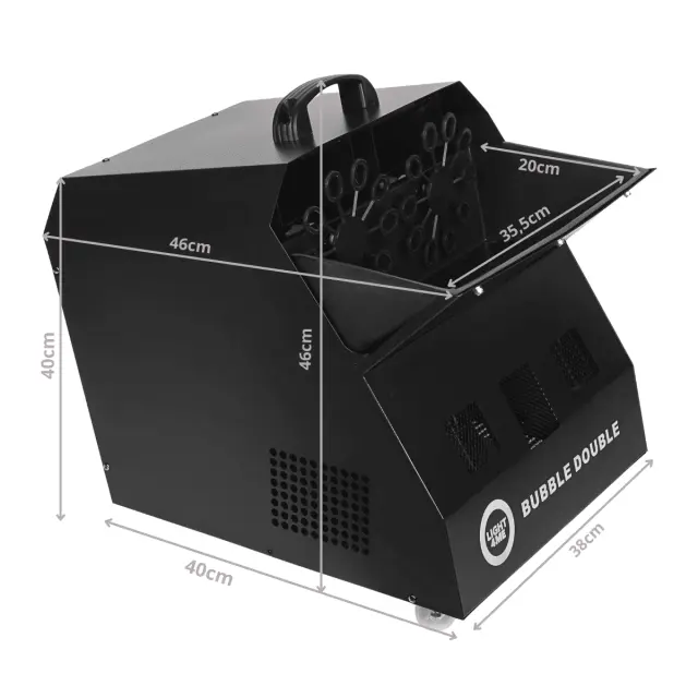 LIGHT4ME BUBBLE DOUBLE bubble machine 300W black transport casters wireless remote control 2