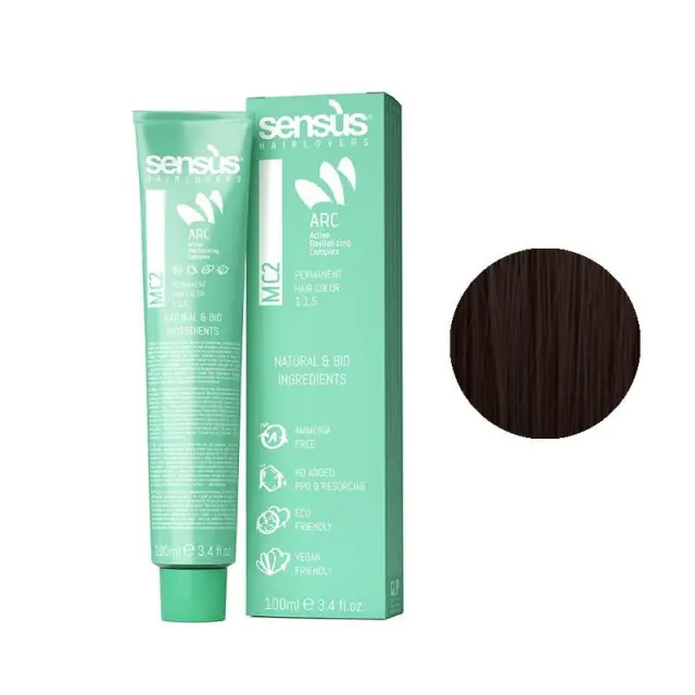 Sensus MC2 Permanent Hair Color 5.36 Warm Chestnut Light Brown 100ml - (μόνιμη βαφή χωρίς αμμωνία ζεστό καστανό ανοιχτό μαρόν)