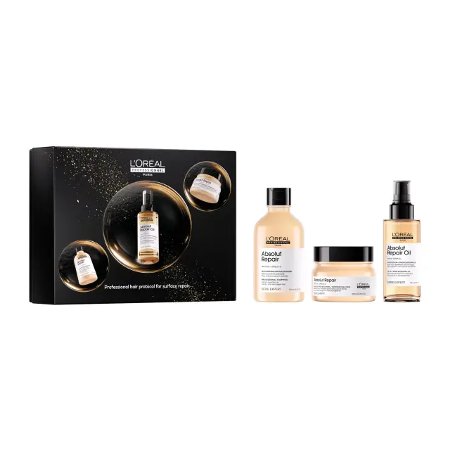 L’Oreal Professionnel Serie Expert Absolut Repair Trio (Shampoo 300ml, Mask 250ml, Oil 90ml)