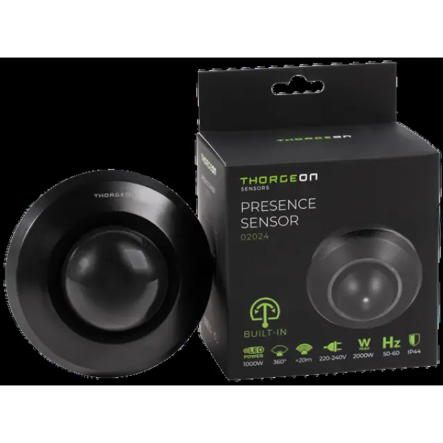 Presence Sensor Black 20m 1000W IP44