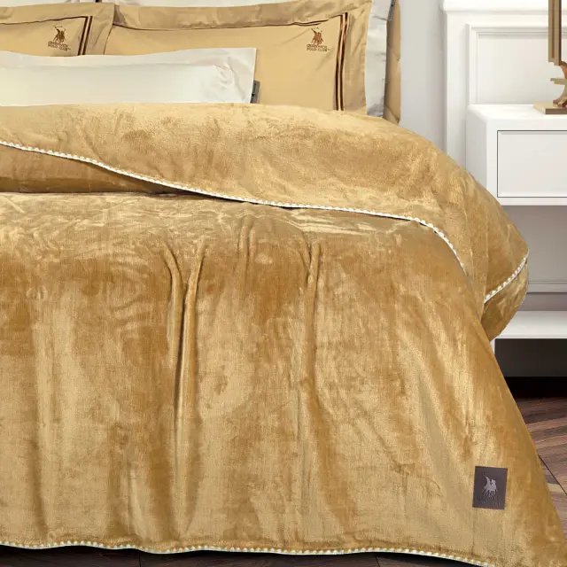 Κουβέρτα 170x240 Μονή 320gsm Fleece Essential Greenwich Polo Club 4441 Ochre 100% Πολυέστερ 2