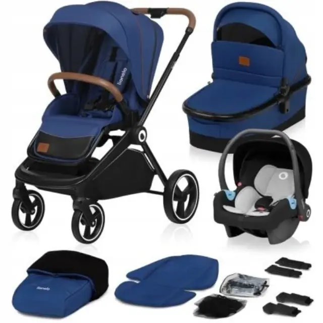 Lionelo Mika Καρότσι Βρεφικό 3 σε 1 έως 22 kg Blue Navy