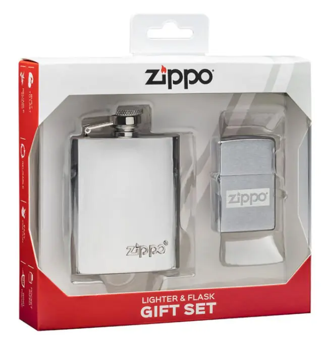 Zippo Gift Set Φλασκί Ποτού Mini 90ml & Αναπτήρας Zippo