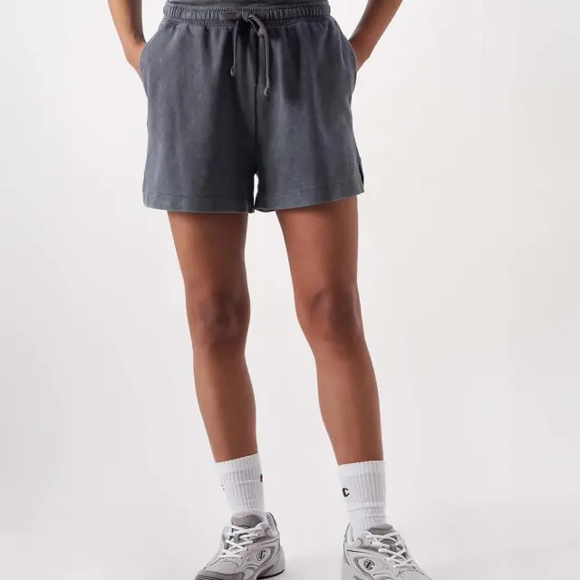 Champion Women's Loose Fit Small Logo Garment Wash Shorts Γκρι Σκούρο 117726-VS517 (Champion) - Large