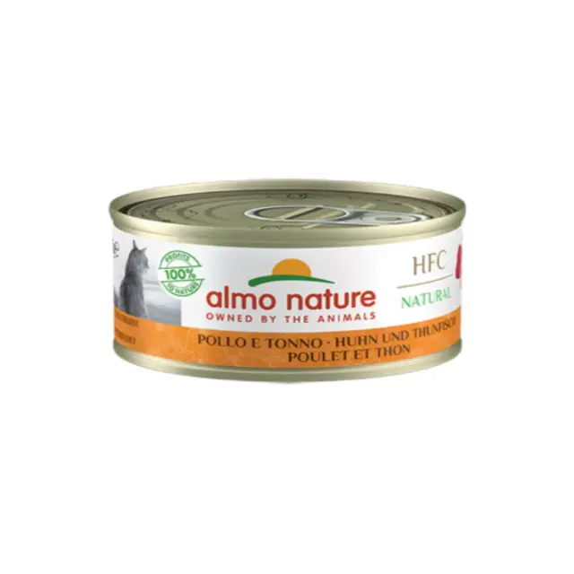 Almo Nature Cat Adult HFC Natural Κονσέρβα Κοτόπουλο & Τόνος 70gr Μονόχρωμο