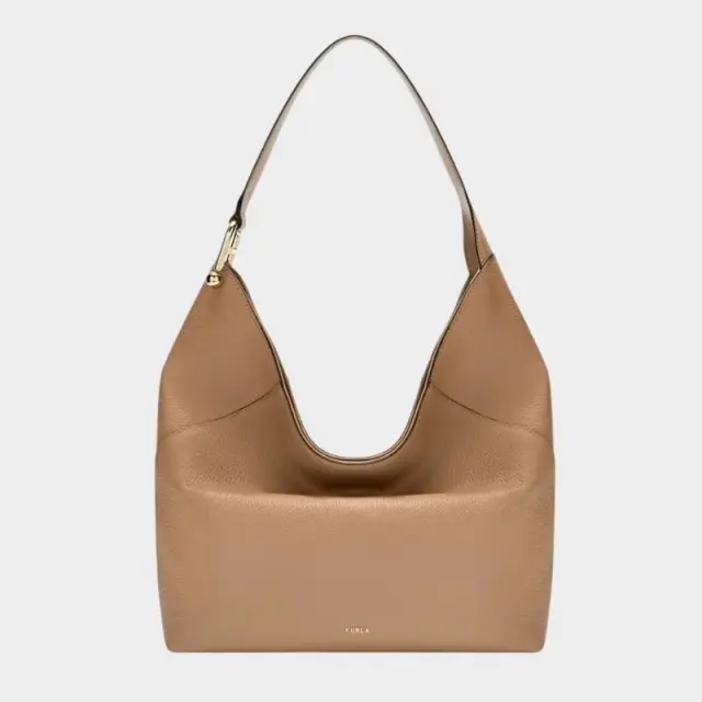 Furla - Γυναικεία Δερμάτινη Τσάντα Ώμου Lara L WB01876-HSF000-YU500 Καφέ