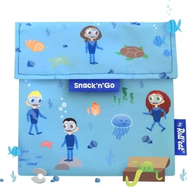 Ecolife Θήκη Φαγητού 16*16*1cm Roll' Eat Snack Bag Ocean 33-SG-KI001