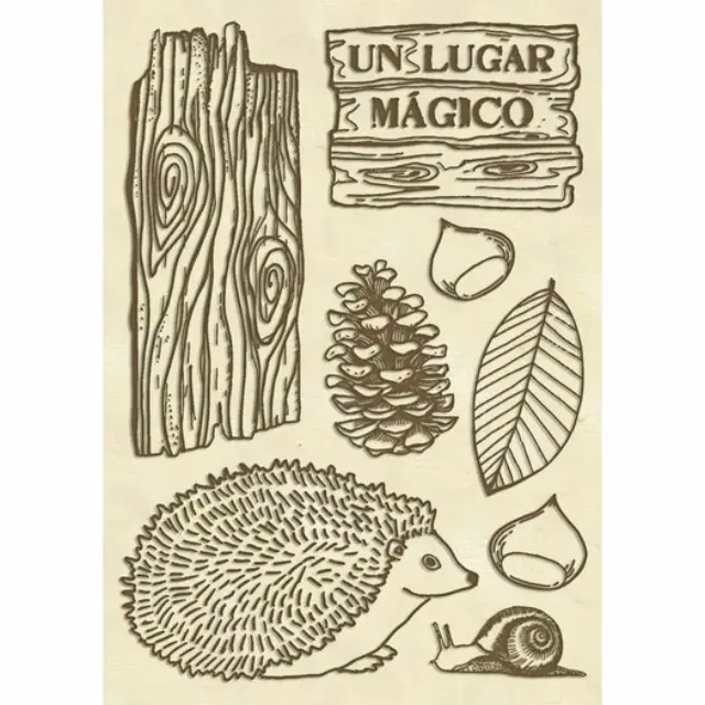 Ξυλάκια διακοσμητικά A6, Stamperia, Forest hedgehog