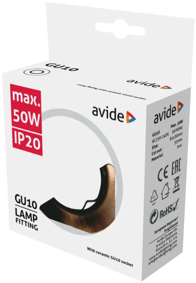 Avide GU10 Πλαίσιο Κώνος Χαλκός 15.001.0518 2